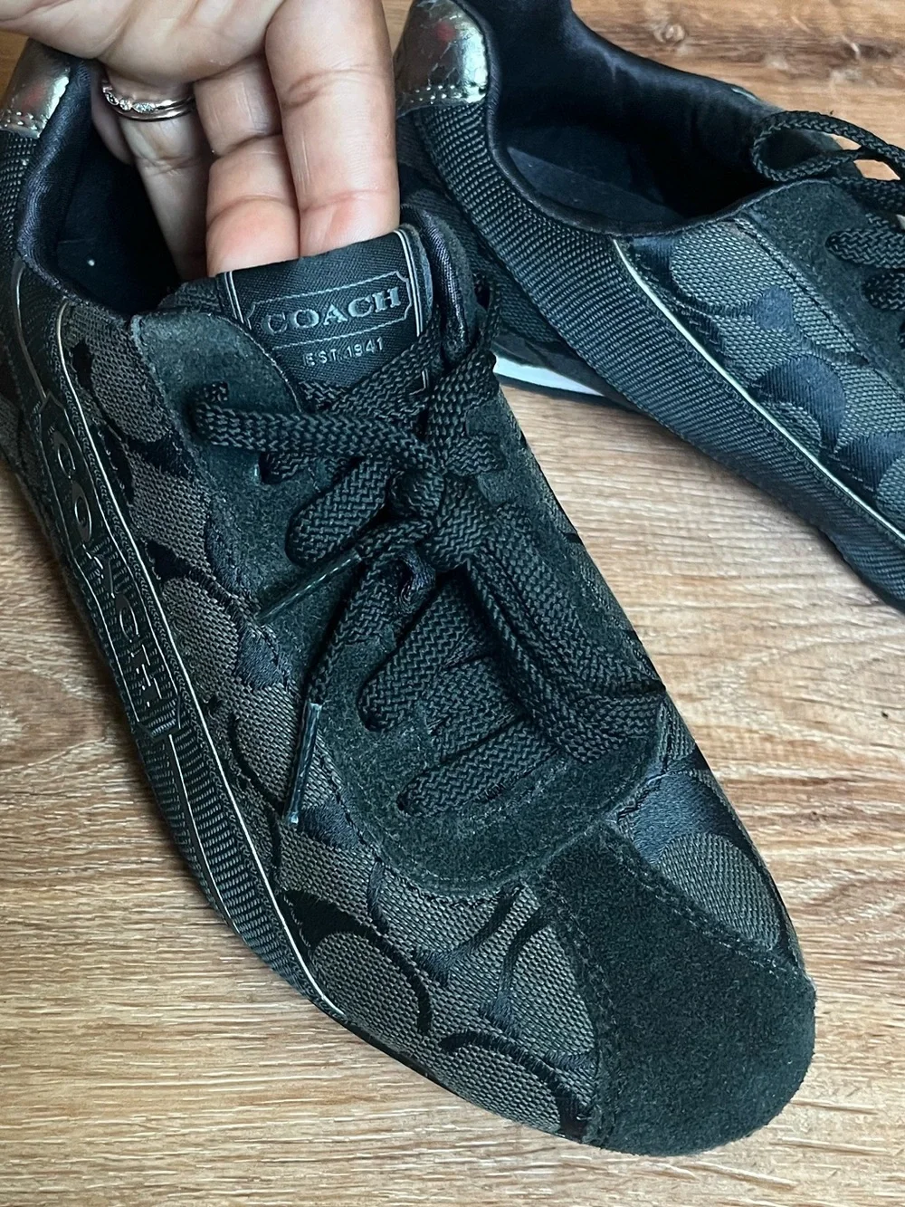 Coach Black Signature Logo Sneakers
